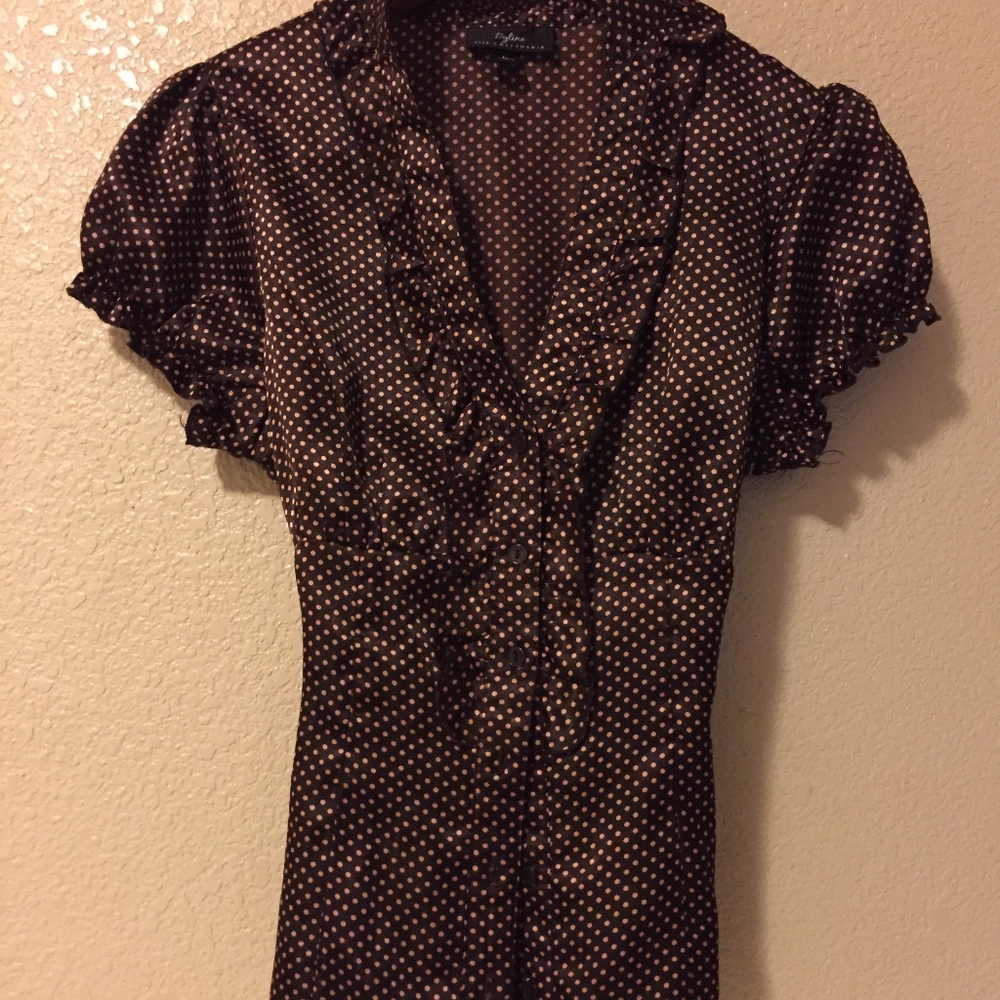 brown Satin Blouse